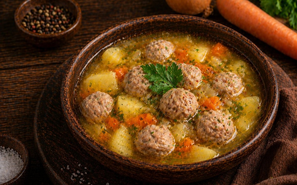 Картофельный суп с фрикадельками