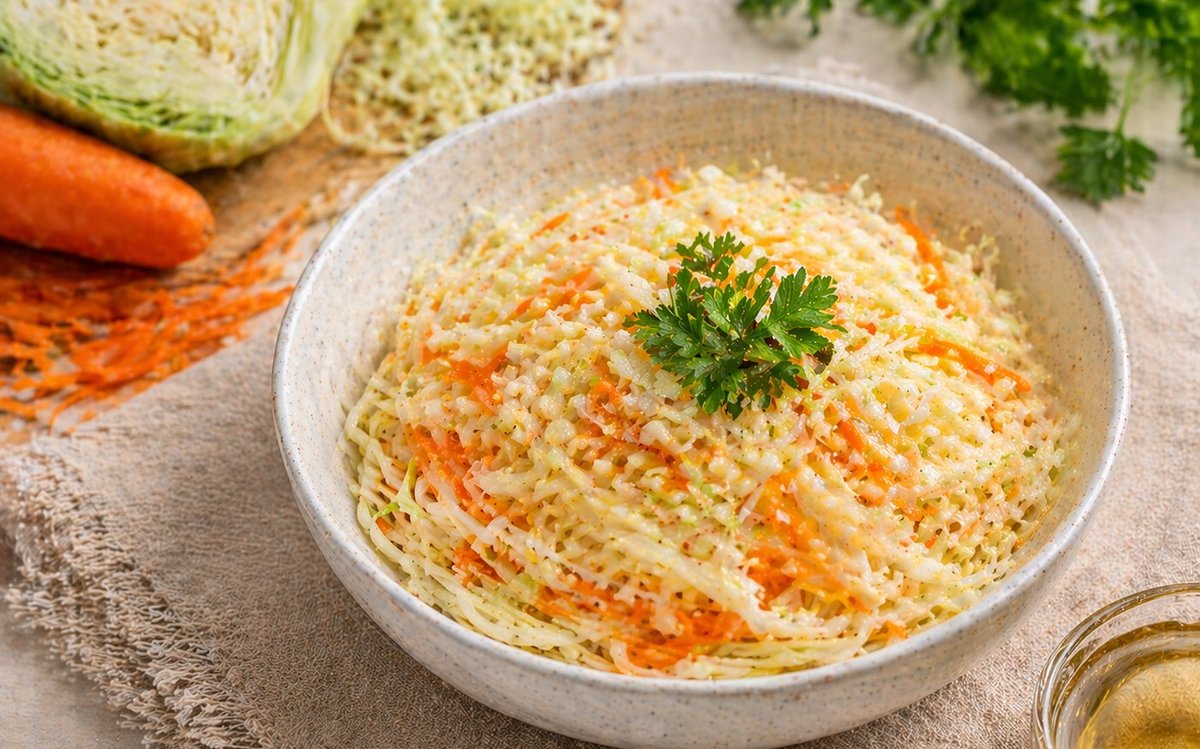 Салат из свежей капусты с маслом